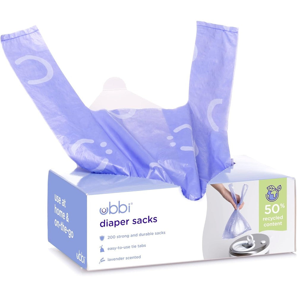 Ubbi disposable diaper sacks lavender scented front view