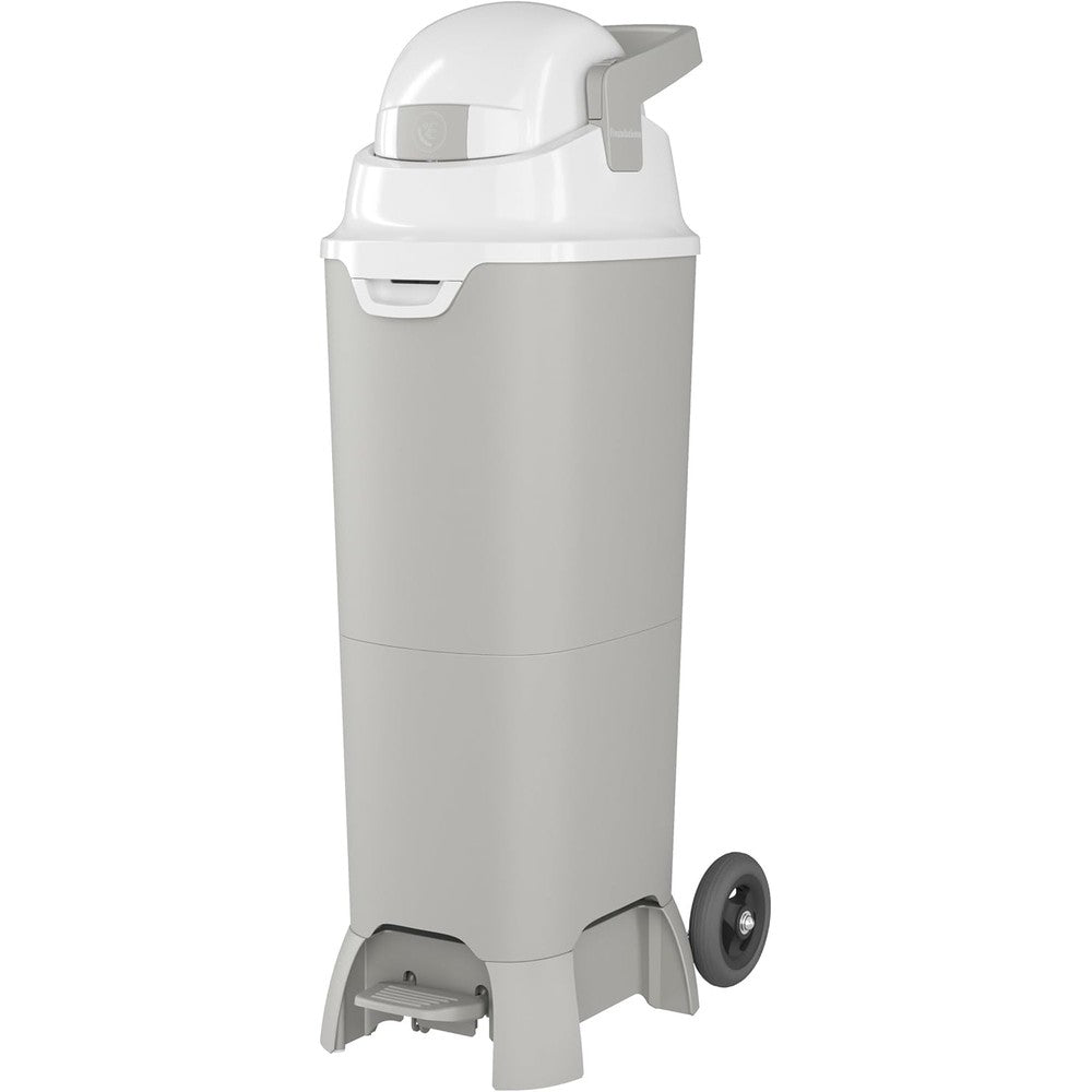 Foundations Pro Hands Free Tall Diaper Pail gray front view