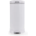 Bubula premium steel diaper waste pail front view white nursery bin