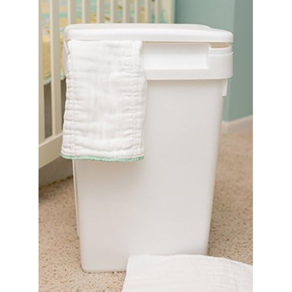 Natural Baby sturdy plastic flip top cloth diaper pail front view