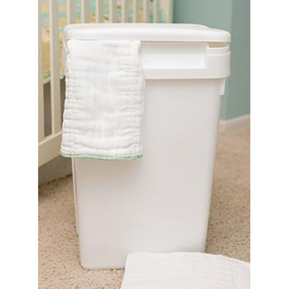 Natural Baby sturdy plastic flip top cloth diaper pail front view