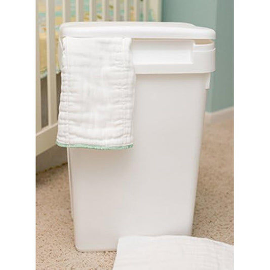 Natural Baby sturdy plastic flip top cloth diaper pail front view