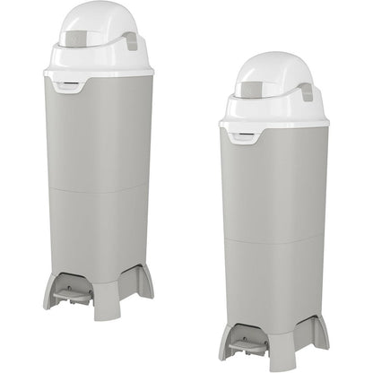 Foundations Mini Hands-Free Diaper Pail gray front view
