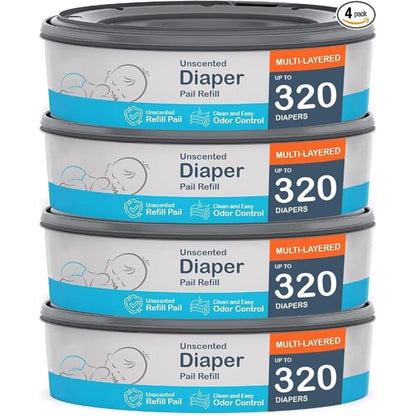 Artfully Yours Compatible With Diaper Genie Pails Refills 4-Pack front view