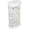 Ubbi steel diaper pail terrazzo front view nursery accessory