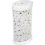 Ubbi steel diaper pail terrazzo front view nursery accessory