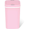 Ninestars automatic touchless diaper disposal trash can front view in pink