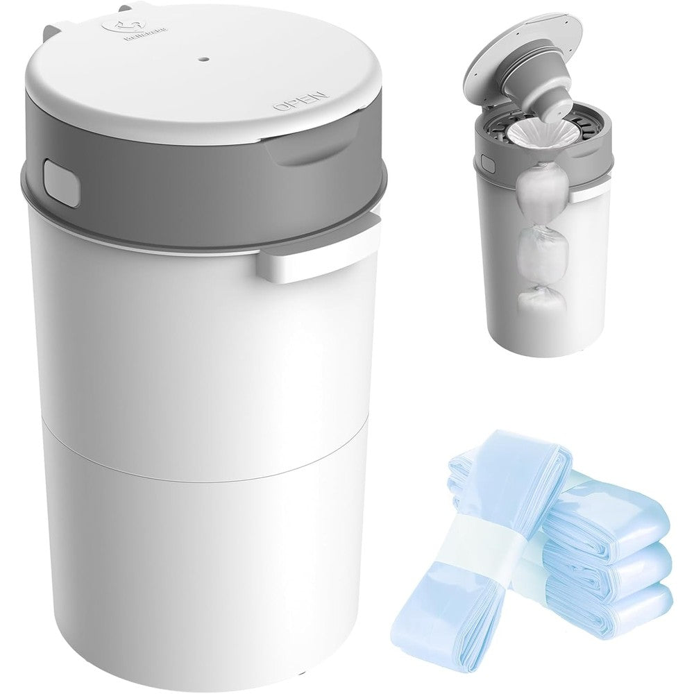 Bellababy upgrade diaper pail front view with grey lid