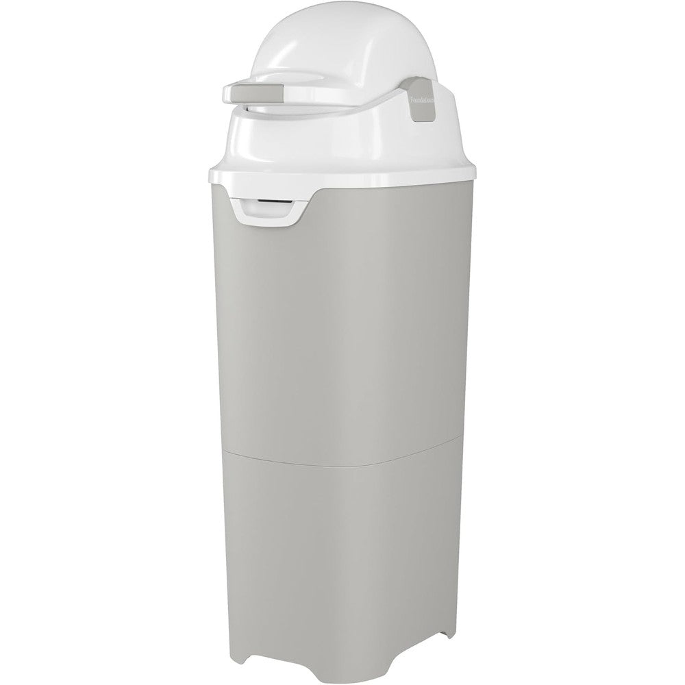 Foundations Tall Diaper Pail front view in gray