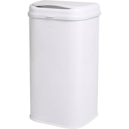 Ubbi Adult Diaper Pail front view stainless steel bin