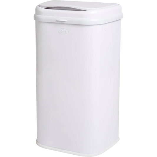 Ubbi Adult Diaper Pail front view stainless steel bin