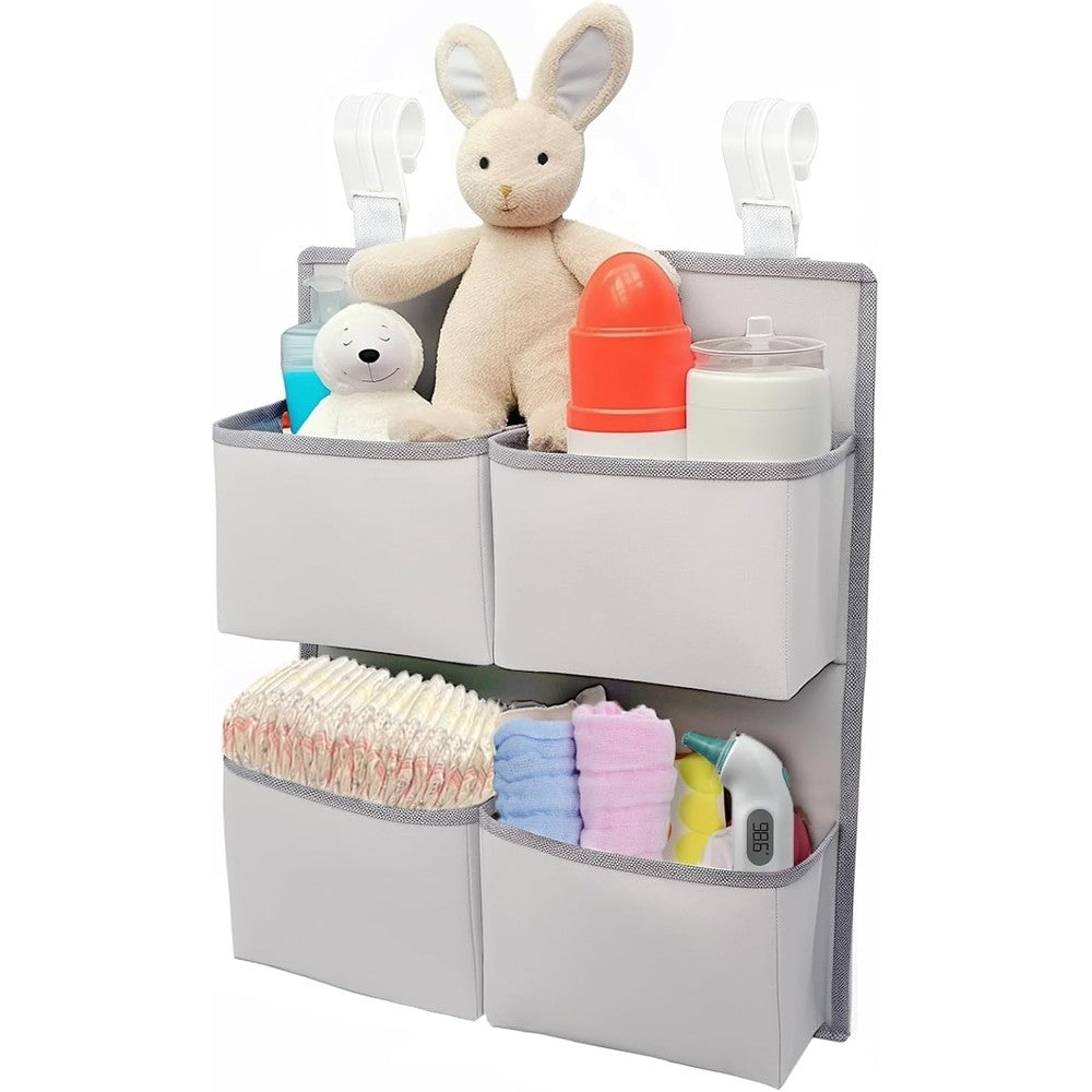 Kikjok silver gray hanging diaper organizer front view