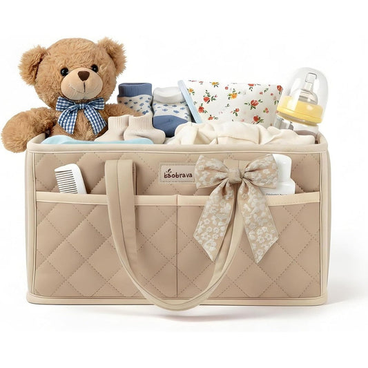 Baobrava Dutch velvet diaper caddy organizer front view