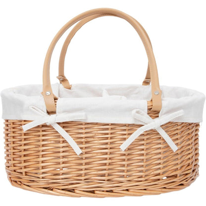 Qingtuhome Handwoven Wicker Diaper Caddy Organizer front view