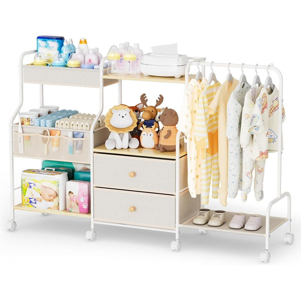 Bblike Diaper Caddy Organizer front view with hanging rack