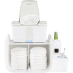 Ubbi Tabletop Diaper Caddy Organizer white front view