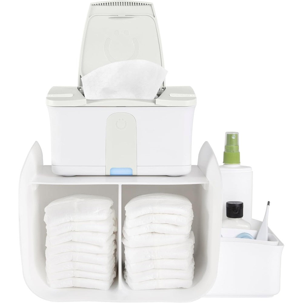 Ubbi Tabletop Diaper Caddy Organizer white front view