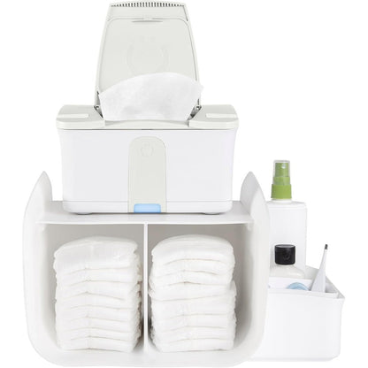 Ubbi Tabletop Diaper Caddy Organizer white front view
