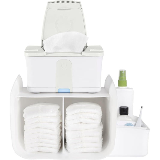 Ubbi Tabletop Diaper Caddy Organizer white front view