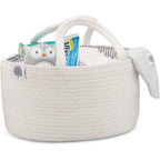 Parker Baby Co. rope diaper caddy front view nursery storage