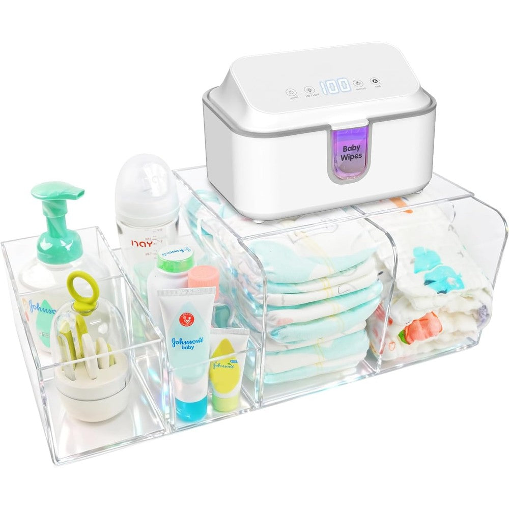 Nanyezh acrylic diaper caddy front view for baby nursery