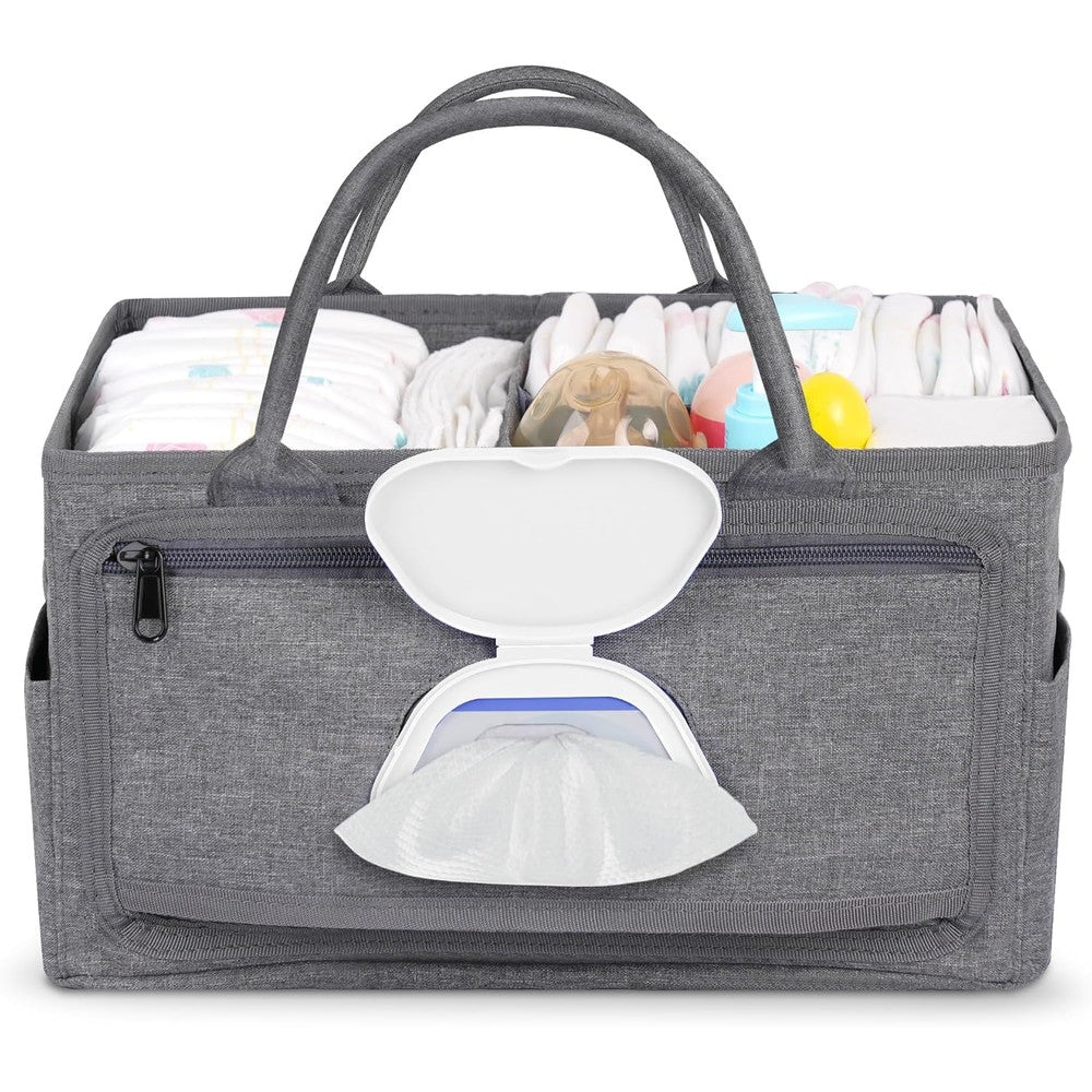 Volnamal Diaper Caddy with wipe dispenser front view