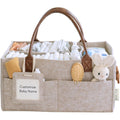 Lily Miles baby diaper caddy organizer front view in sand