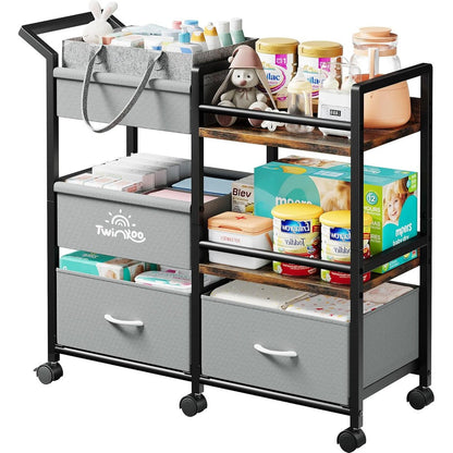 Twinkoo 2-in-1 baby diaper caddy organizer front view