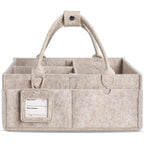 GEMII diaper caddy organizer front view in oatmeal color