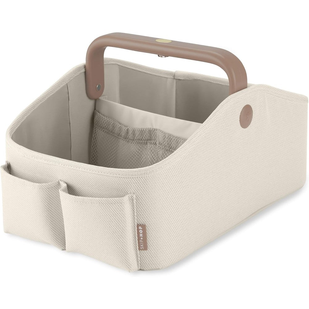 Skip Hop Nursery Style Light Up Diaper Caddy in Oat front view