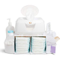 Munchkin Diaper Duty Organizer in green and white front view