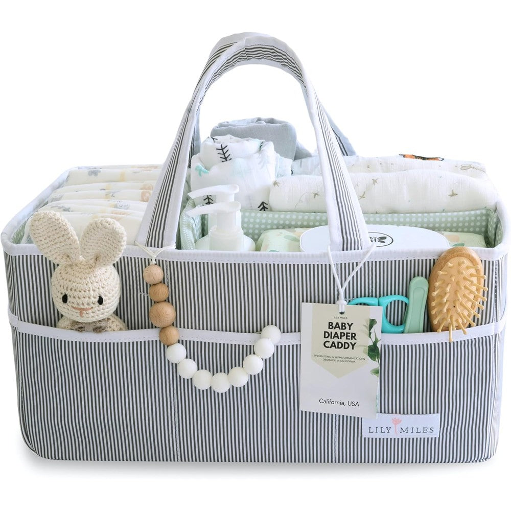 Lily Miles baby diaper caddy organizer front view