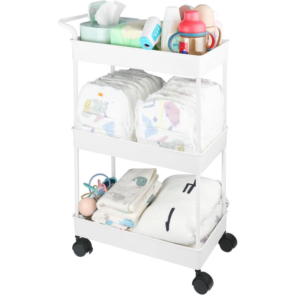 Volnamal baby diaper caddy front view portable nursery storage