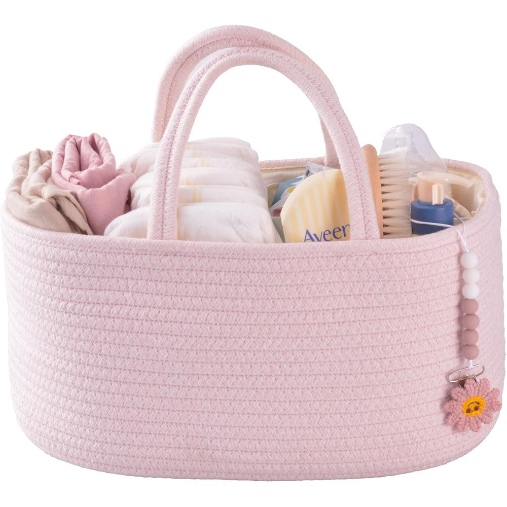Xuanguo cotton rope baby diaper caddy organizer front view