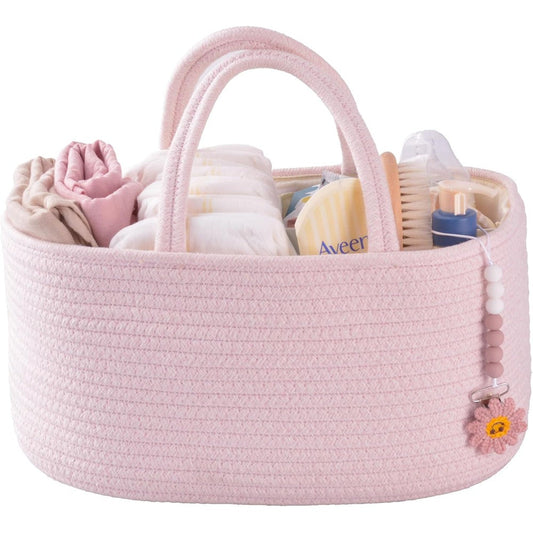Xuanguo cotton rope baby diaper caddy organizer front view
