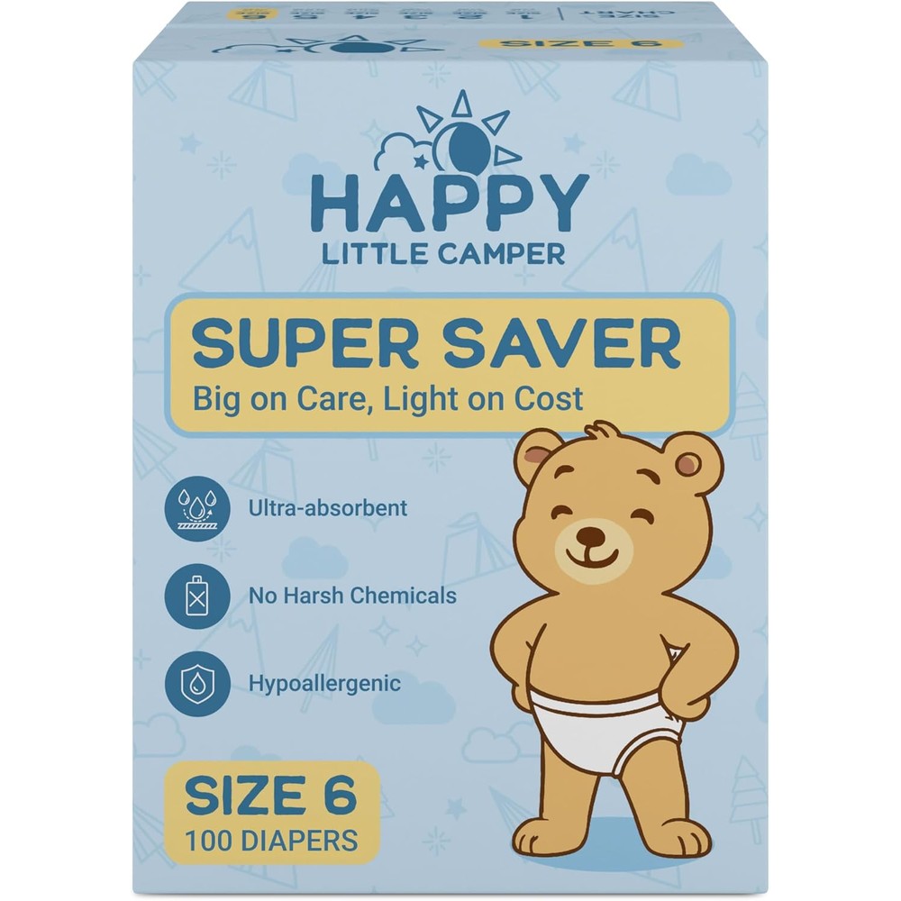 Happy Little Camper Super Saver Size 6 Diapers front view