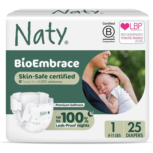 Naty BioEmbrace Newborn Diapers Size 1 front view