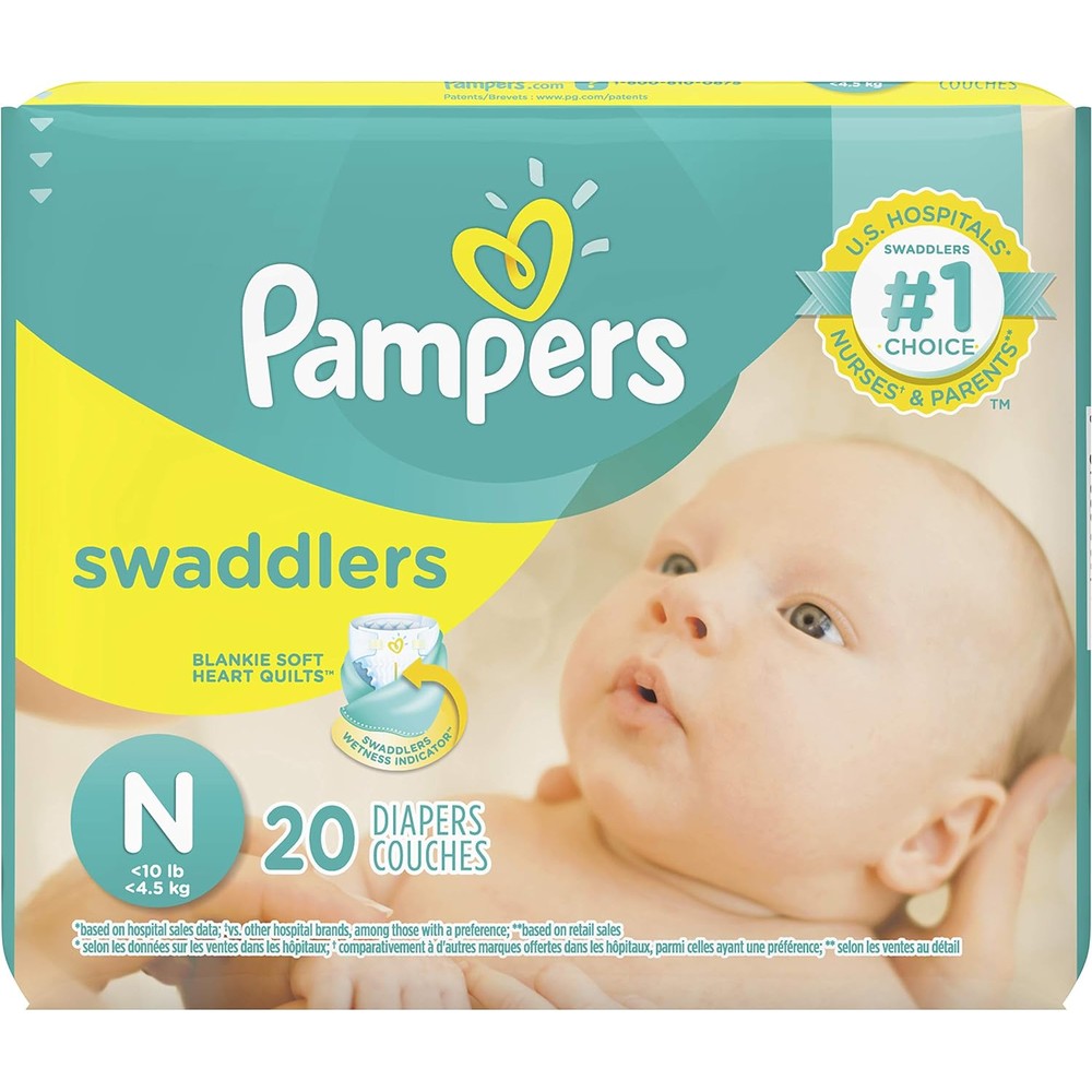 Pampers Swaddlers Newborn Diapers 40 Count front view