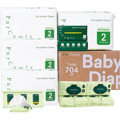 Purcomfy baby diapers essential kit front view
