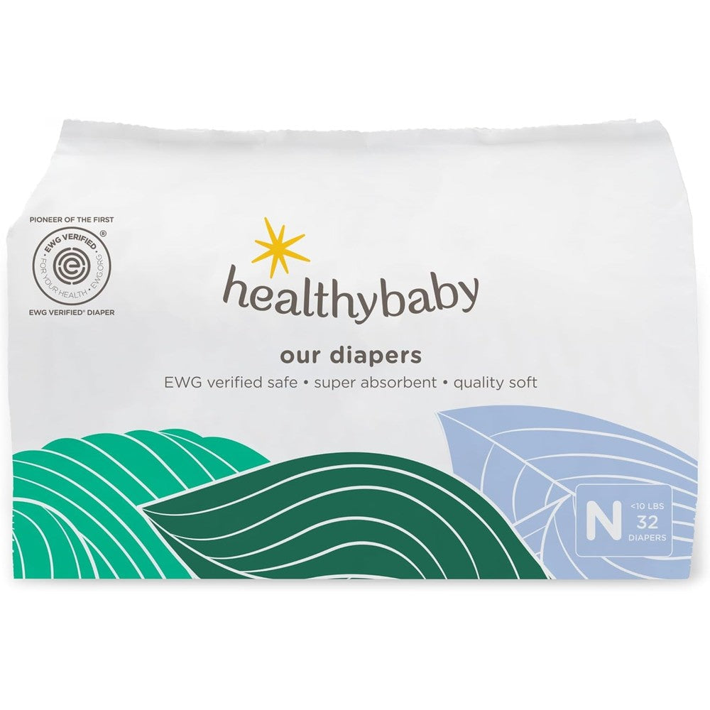 Healthybaby newborn organic cotton diapers front packaging view
