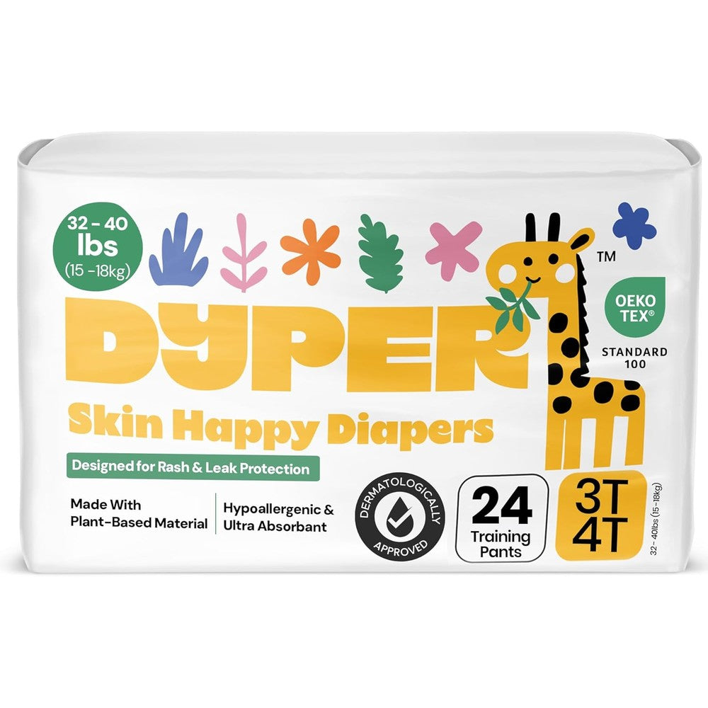 DYPER toddler potty training pants size 3T-4T front view of premium packaging