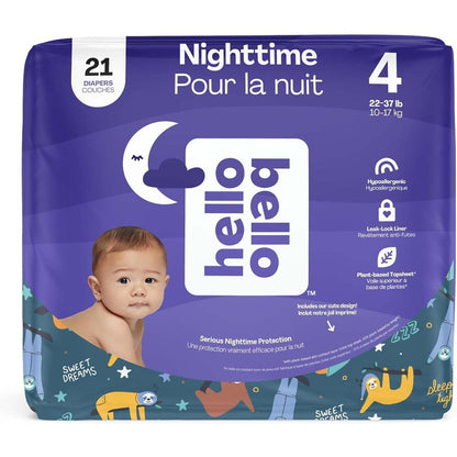 Hello Bello Premium Overnight Baby Diapers Size 4 front view pack