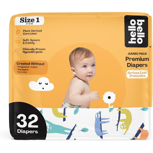 Hello Bello Premium Baby Diapers Size 1 front pack view