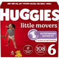 Huggies Little Movers Size 6 diapers front packaging view