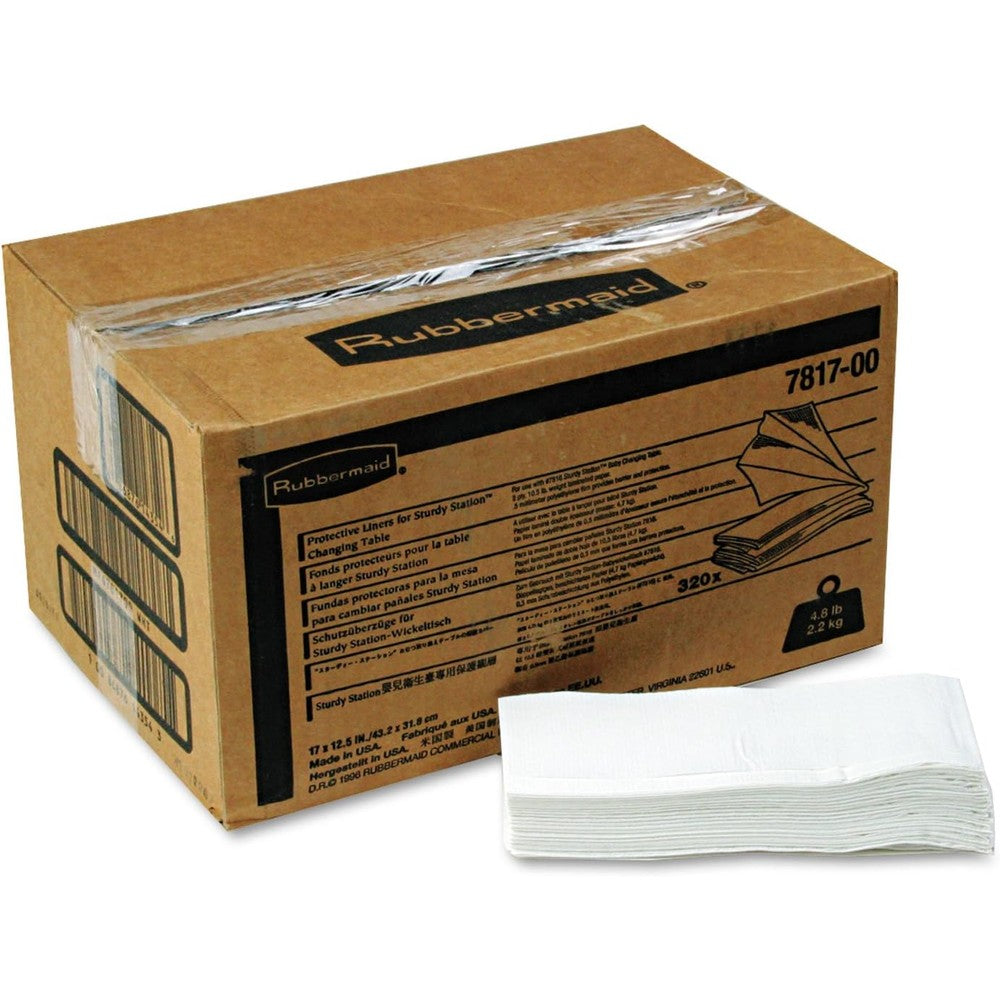 Rubbermaid baby changing table liners front view commercial packaging