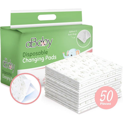 Ababy disposable changing pads 50 pack front packaging view