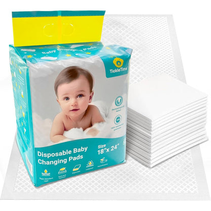 TickleTime disposable hypoallergenic baby changing pad liners front view