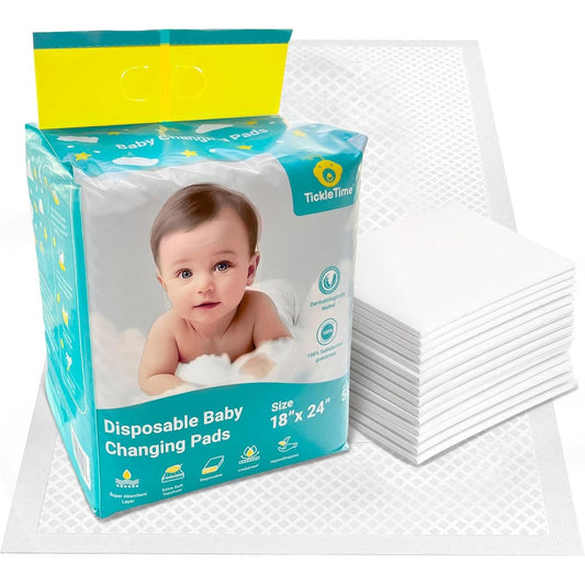 TickleTime disposable hypoallergenic baby changing pad liners front view