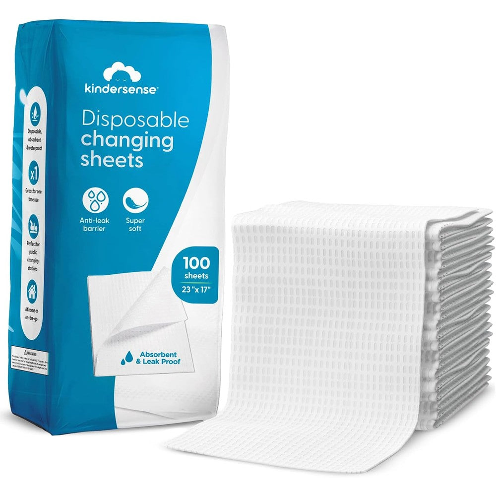 KinderSense disposable changing pads 100 pack front view