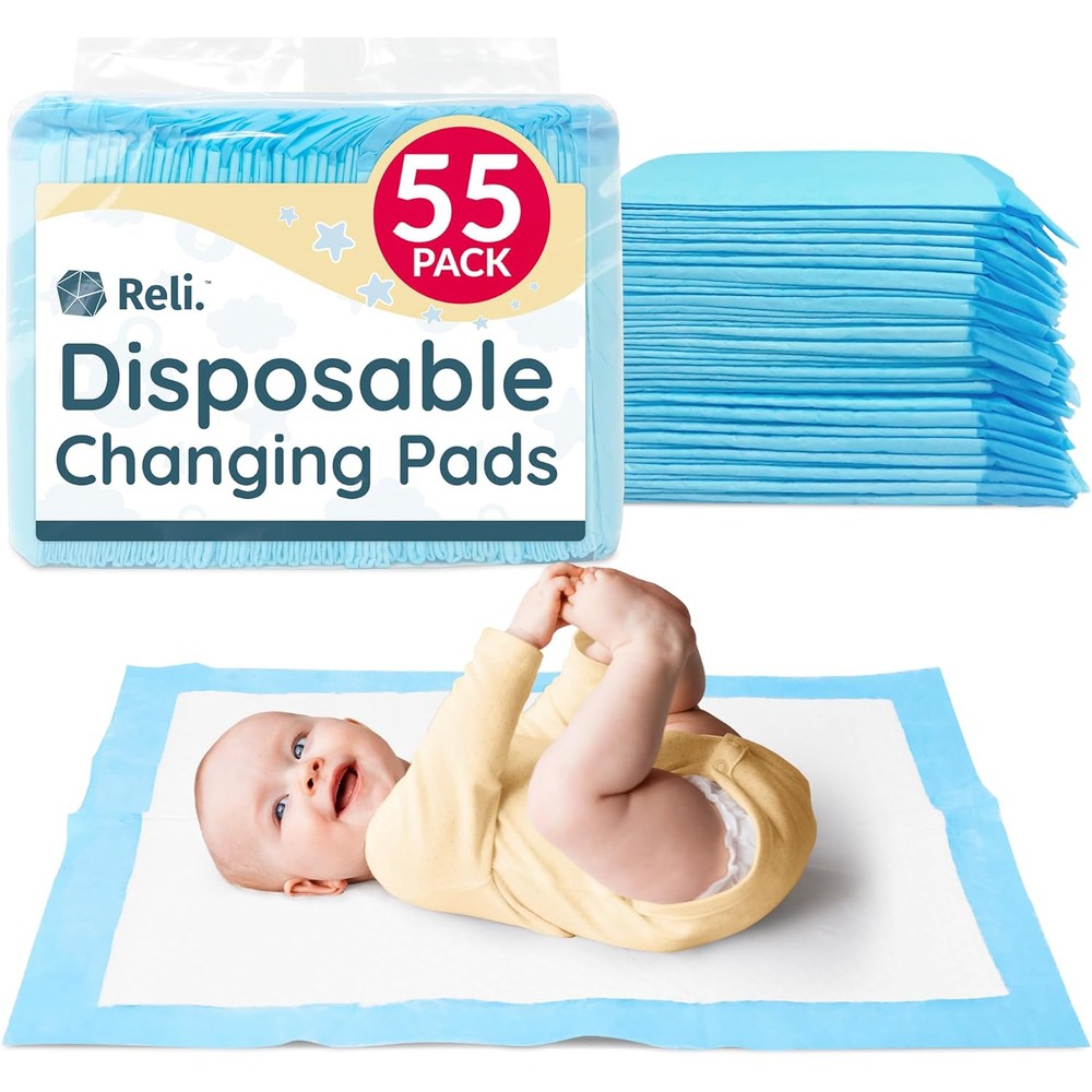 Reli. disposable changing pads 55 pack front view